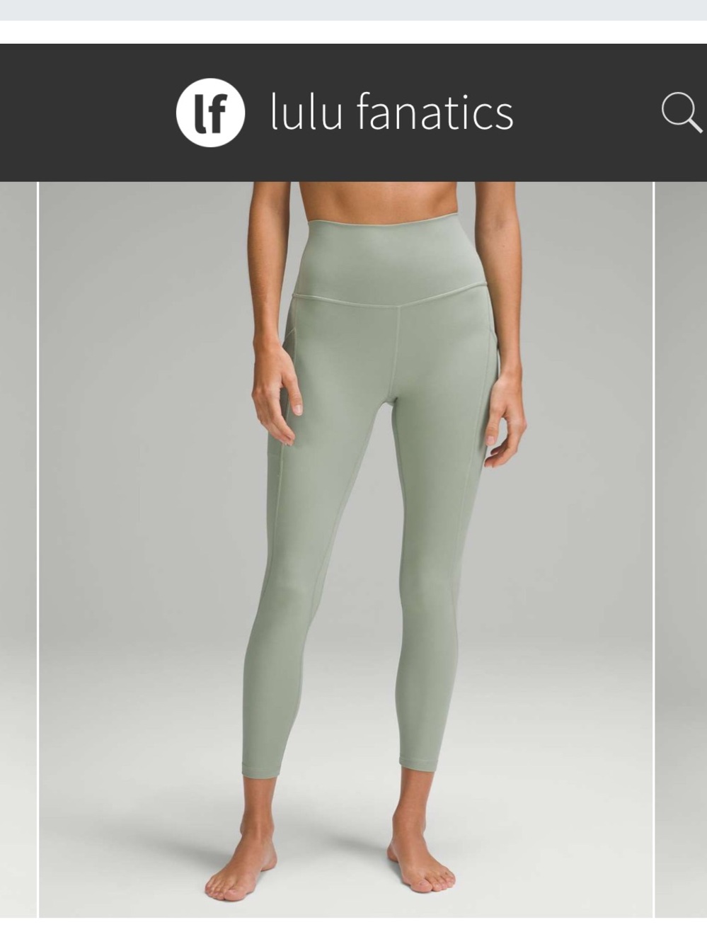 Lululemon Align High-Rise Pant w Pockets 25" Sz 6 Palm Court Green 7/8 Length